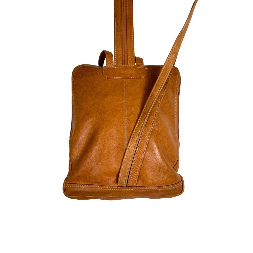 Chaos Leather Collection Vintage Sling Backpack Convertible Tan Leather Bag OS - Picture 4 of 11